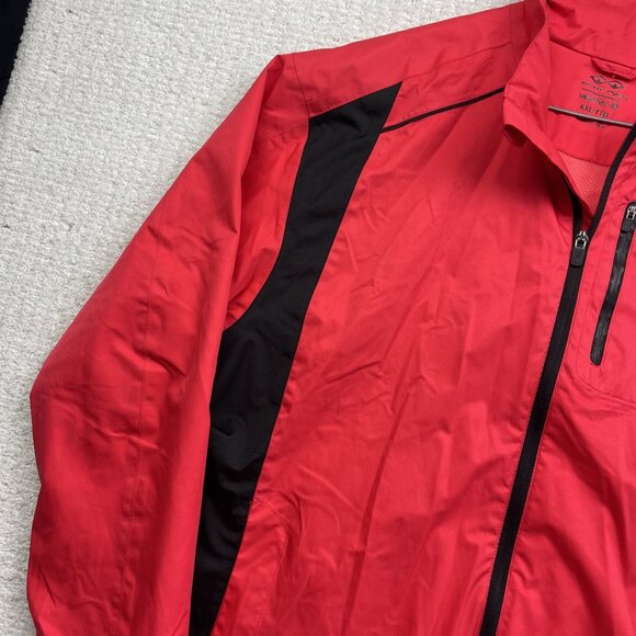 Snake Eyes Weather-18 Wind Shirt Mens 2XL Full Zip Golf Windbreaker Red / Black* - Picture 3 of 16